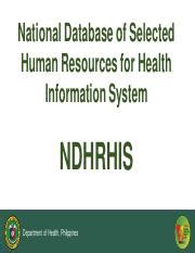 ndhrhis|User Manual, National Database of Human Resources for Health .